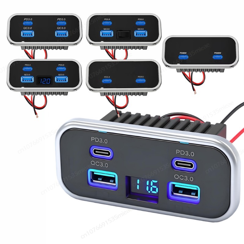 Car Accessories Thailand - Stopkontak USB RV 4-Port 12-24V BARU,