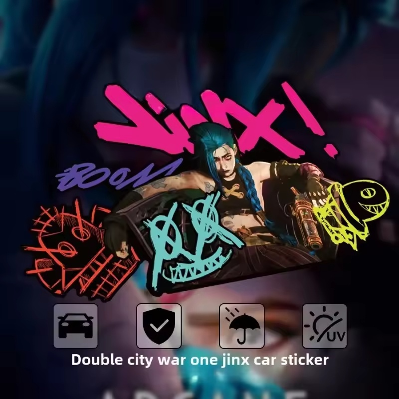 Car Accessories Toy - Stiker Mobil Reflektif Grafiti Arcane Jinx