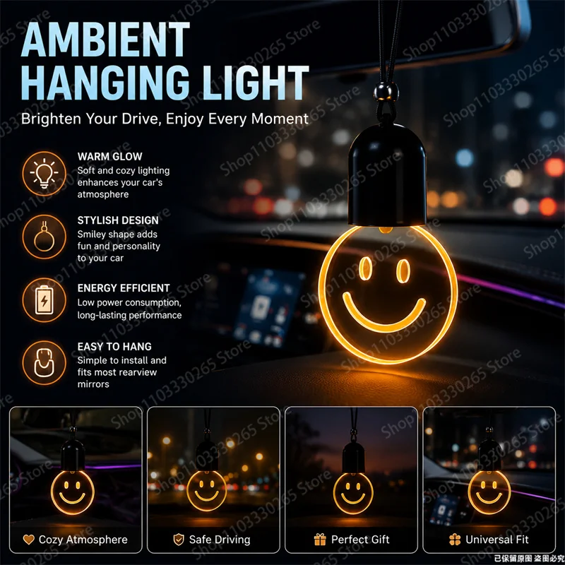 Car Accessories Mirror Hanging - 1 Buah Hadiah Sempurna Lampu LED