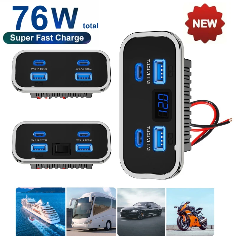 Car Accessories Thailand - Adaptor Charger Panel Dinding 12V-24V 4