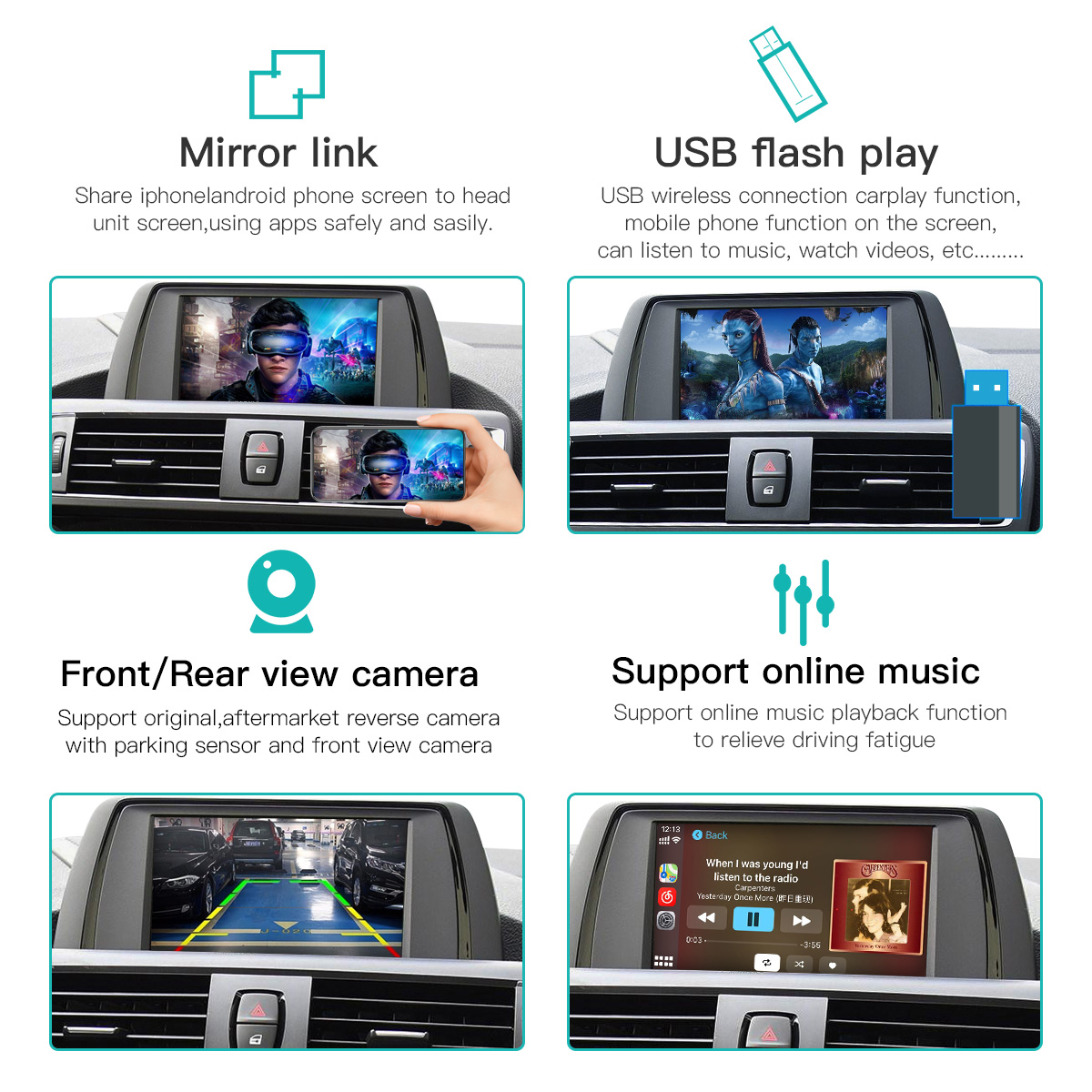 Antarmuka Multimedia Carplay N - Rear Camera For Car ulasan dan harga