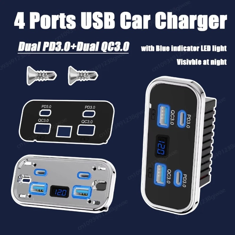 Stopkontak USB RV 4-Port 12-24 - Car Accessories Thailand ulasan dan harga