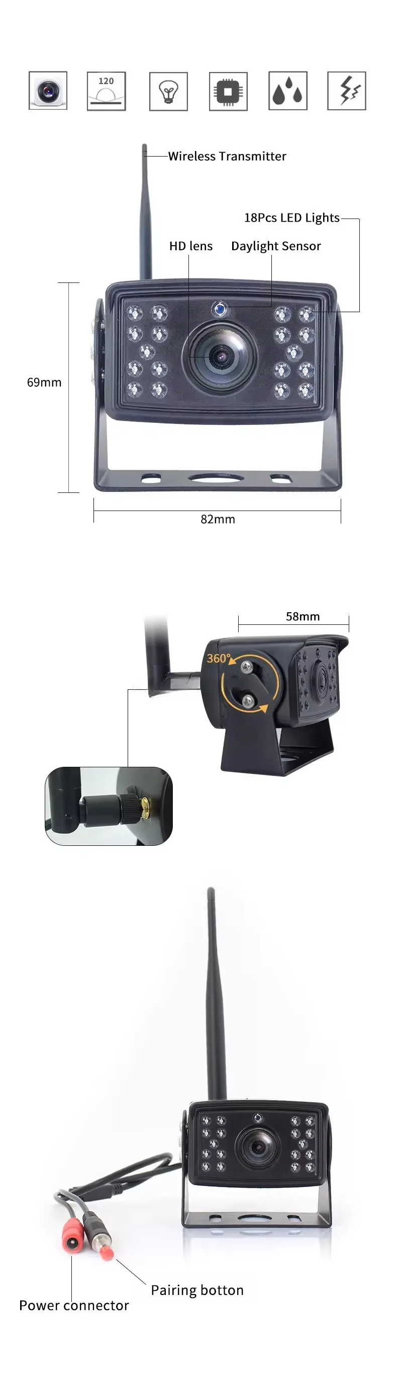 Sistem Kamera Mundur RV Nirkab - Rear Camera For Car ulasan dan harga